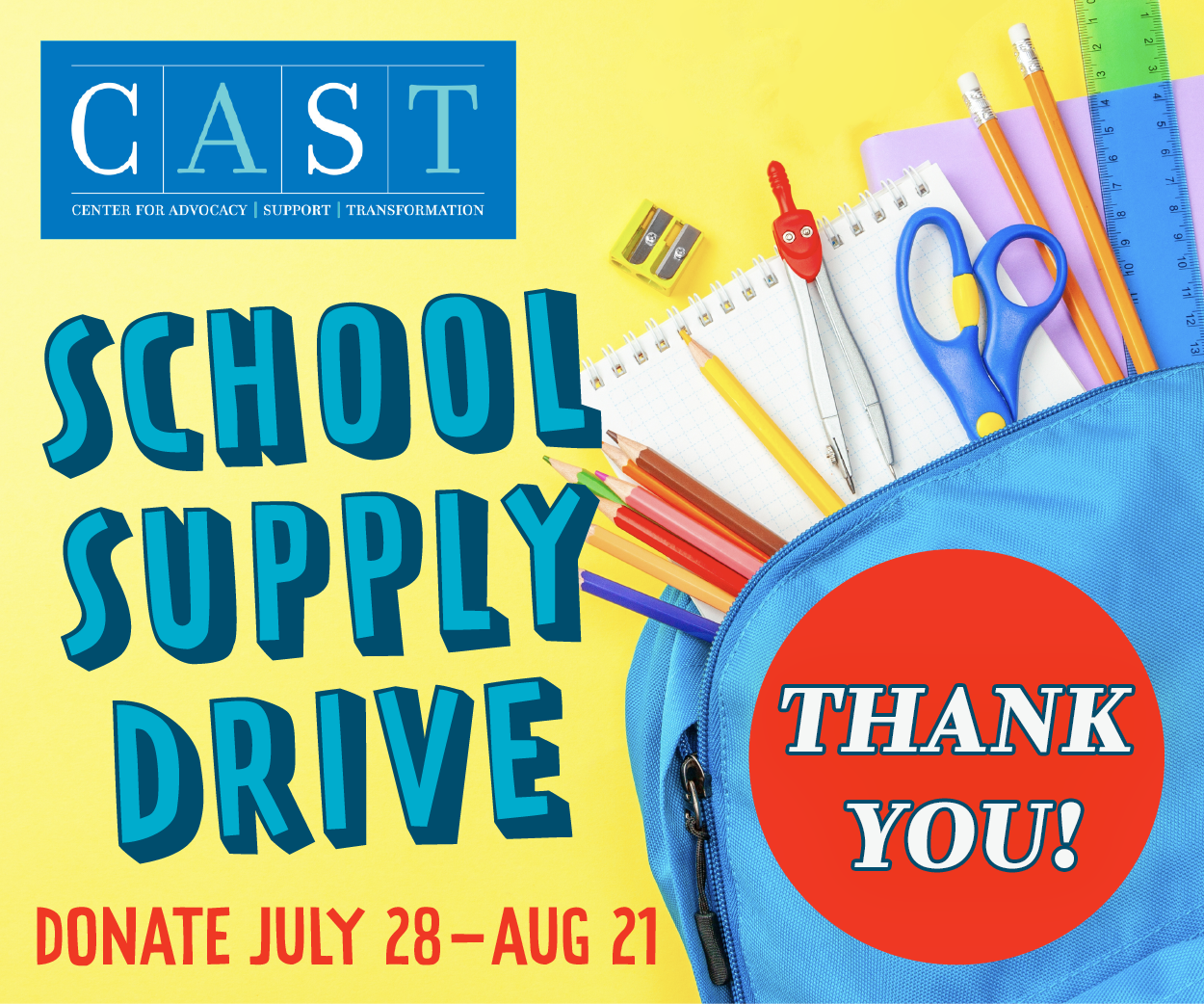 Thank you for your support of SCHOOL SUPPLY DRIVE 2023