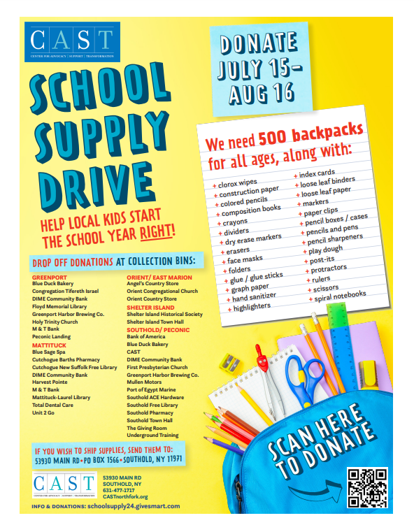 School Supply Drive Collection Dates